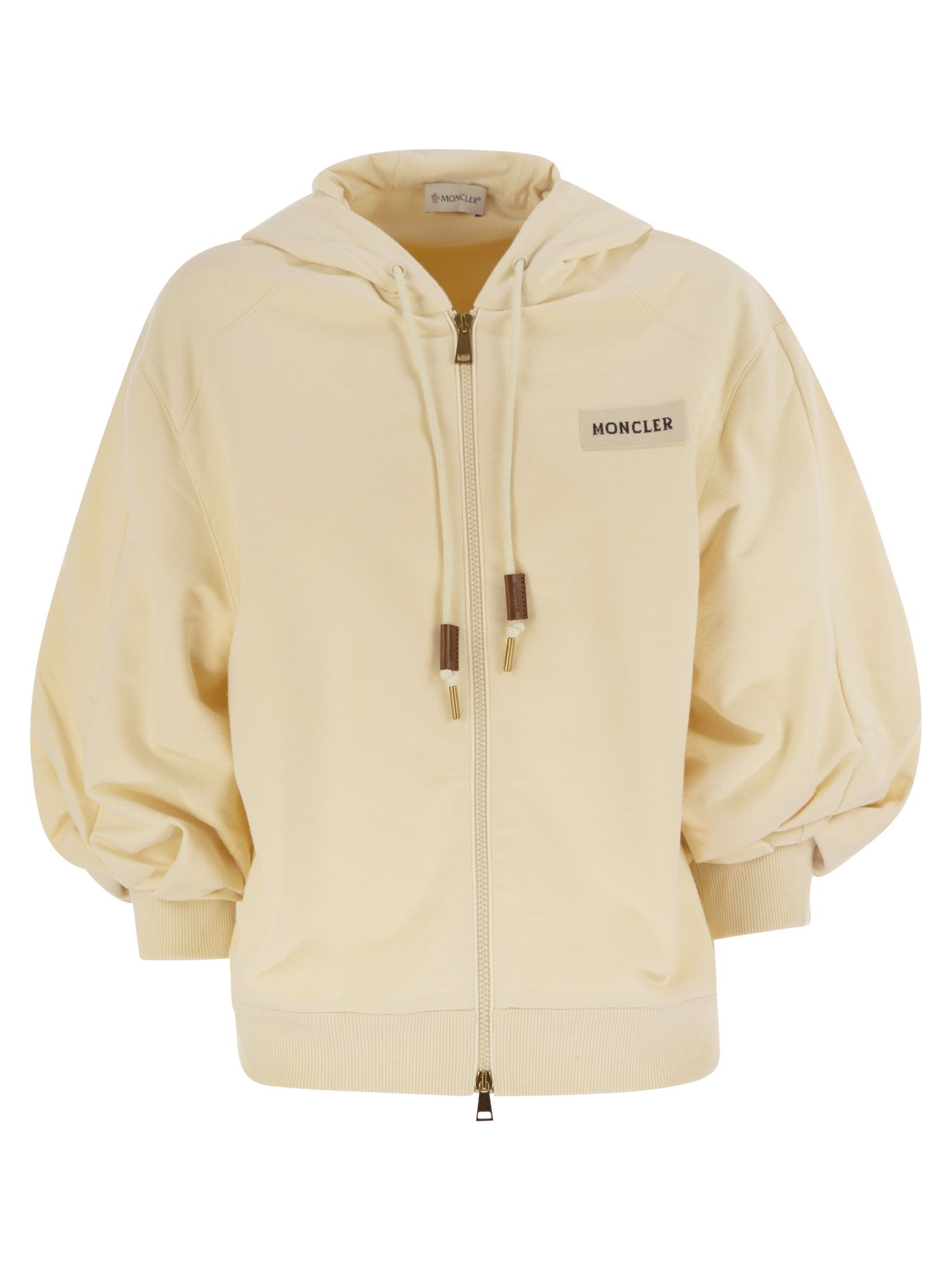 Moncler フードとジップ付きのモンクラーコットンスウェットシャツ - Image 1