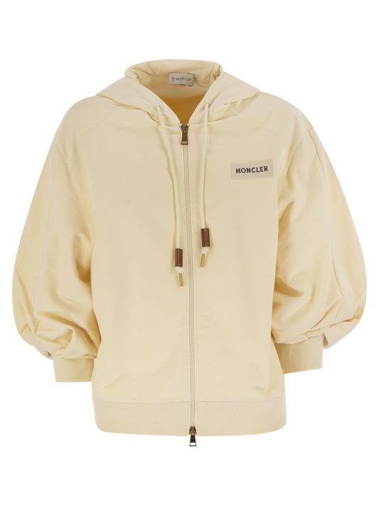 Moncler フードとジップ付きのモンクラーコットンスウェットシャツ - Image 1