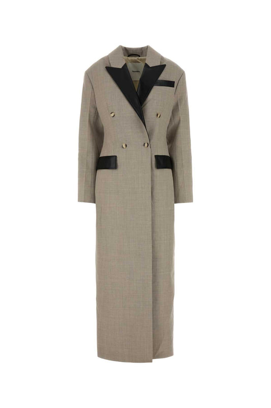 Nanushka Nanushka Dove Grey Twill Ferris Coat - Image 1