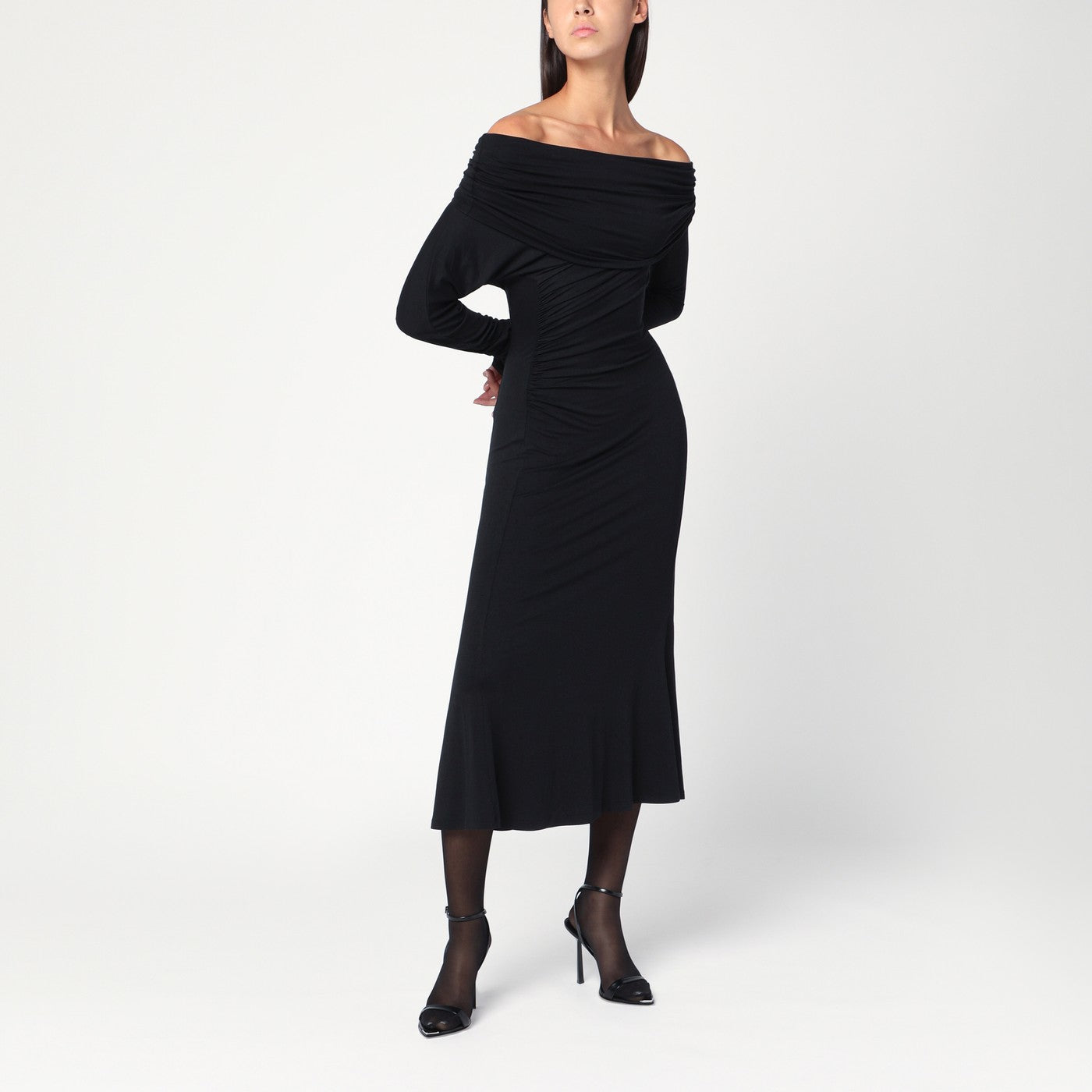 The The Andamane Black Zoe Midi Dress - Image 1