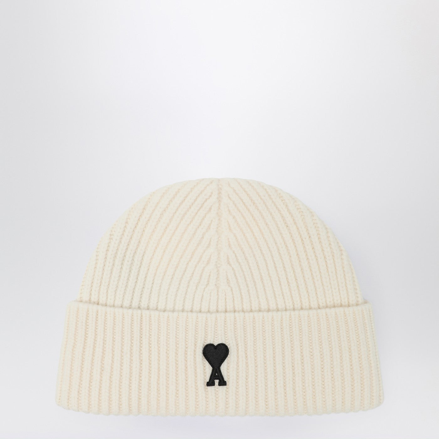 Ami Ami Paris White Wool Ami De Coeur Beanie - Image 1
