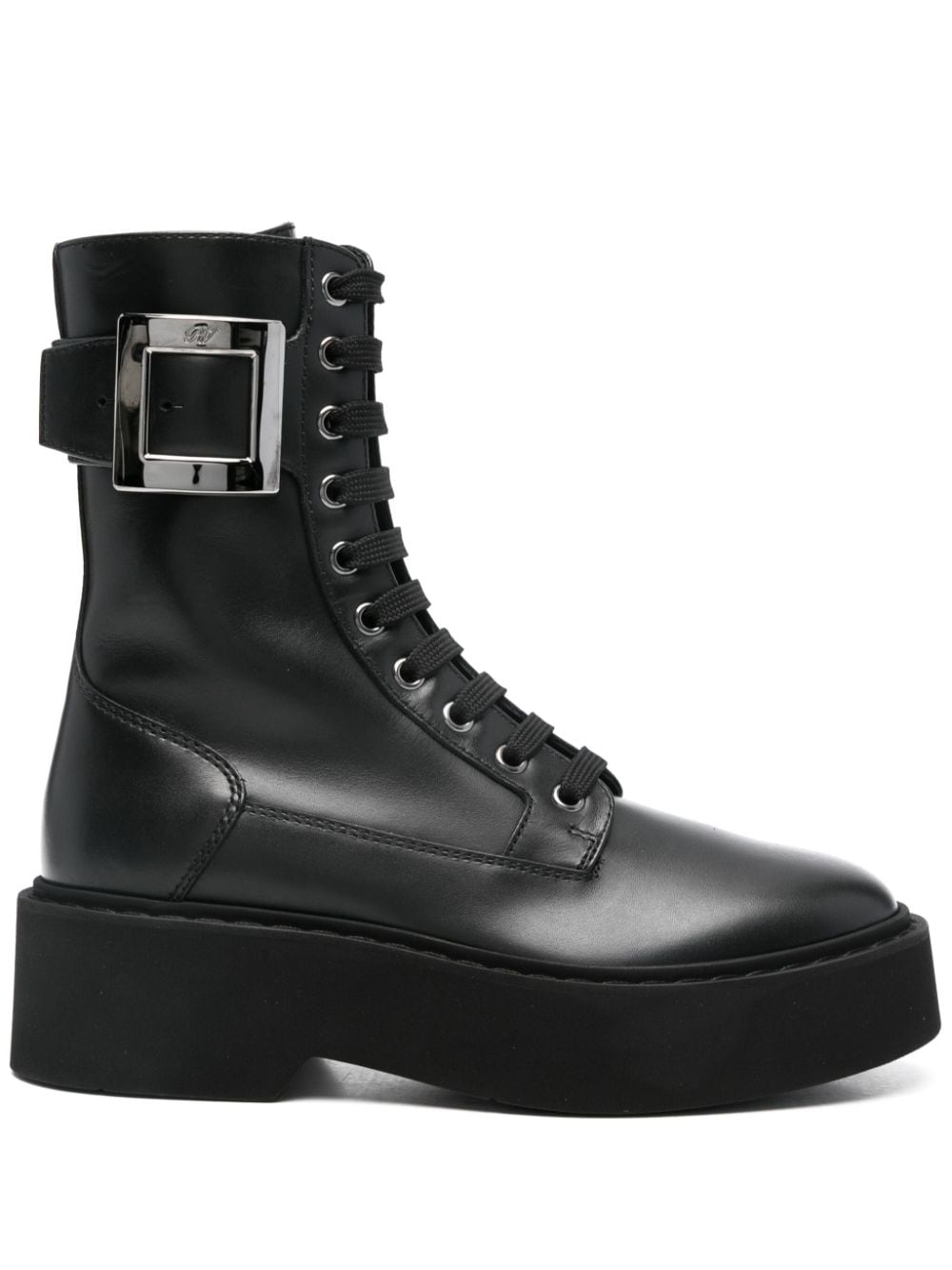 Roger Roger Vivier Viv Rangers Leather Boots - Image 1