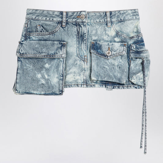 The 洗浄されたデニムのAttico Fay Cargo Mini Skirt - Image 1