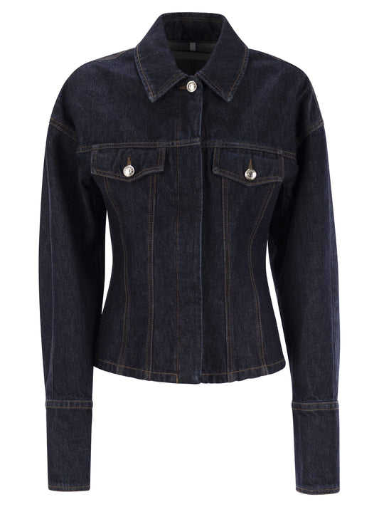 Sportmax SportMax Ganceデニムフィットジャケット - Image 1