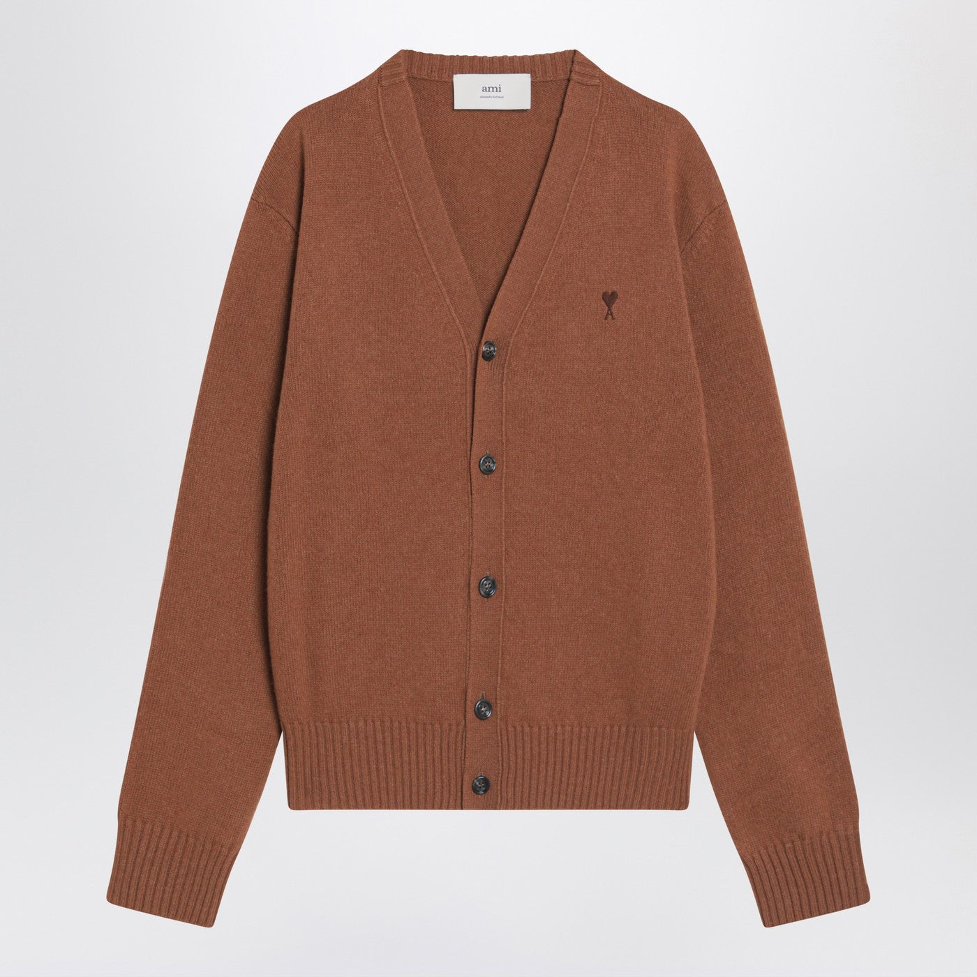 Ami Ami Paris Hazelnut Coloured Ami De Coeur Cardigan - Image 1