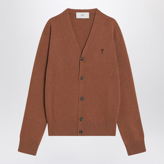 Ami Ami Paris Hazelnut Coloured Ami De Coeur Cardigan - Image 1