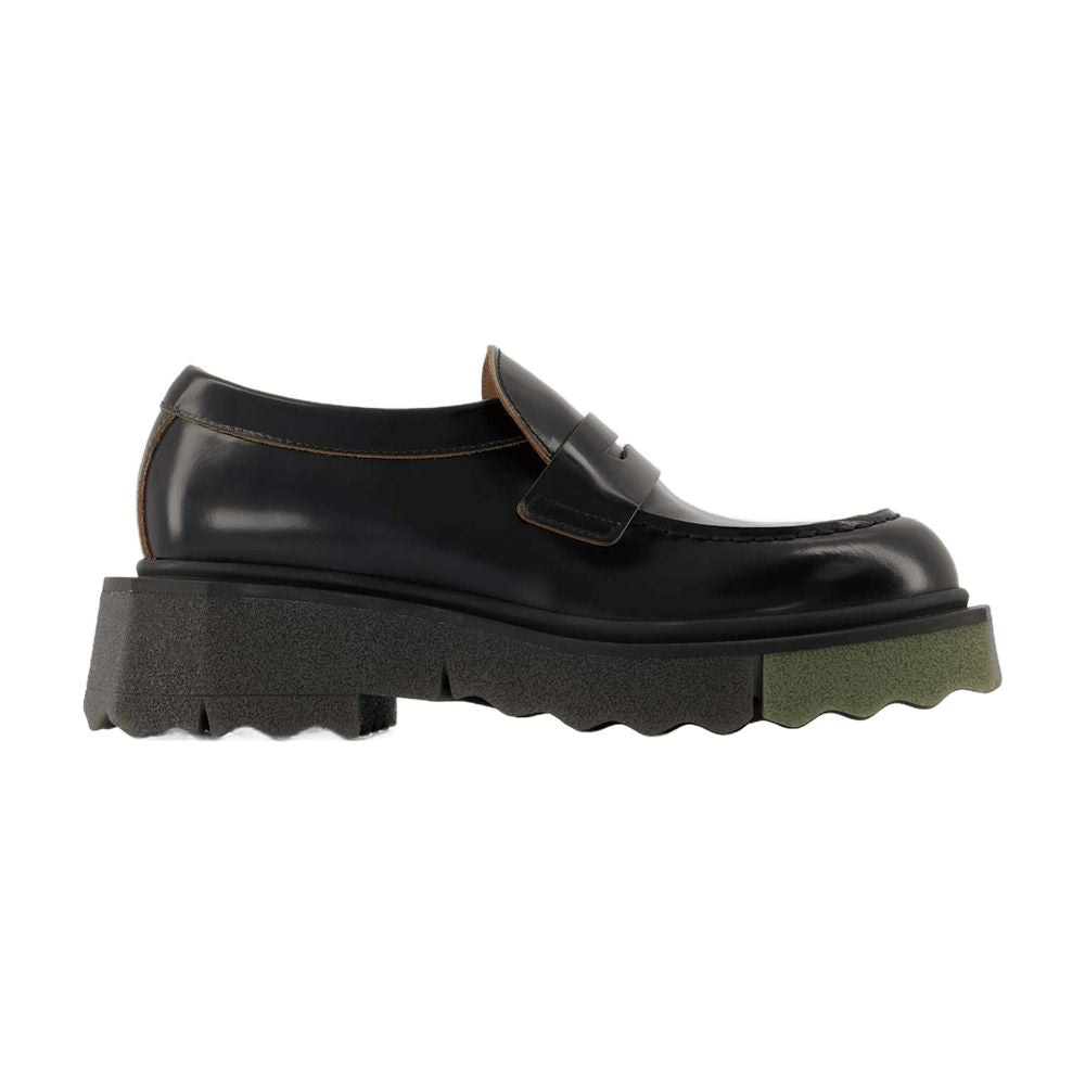 Off Sponge Loafer Ankle Boots Off White Black/Militaire Leather - Image 1