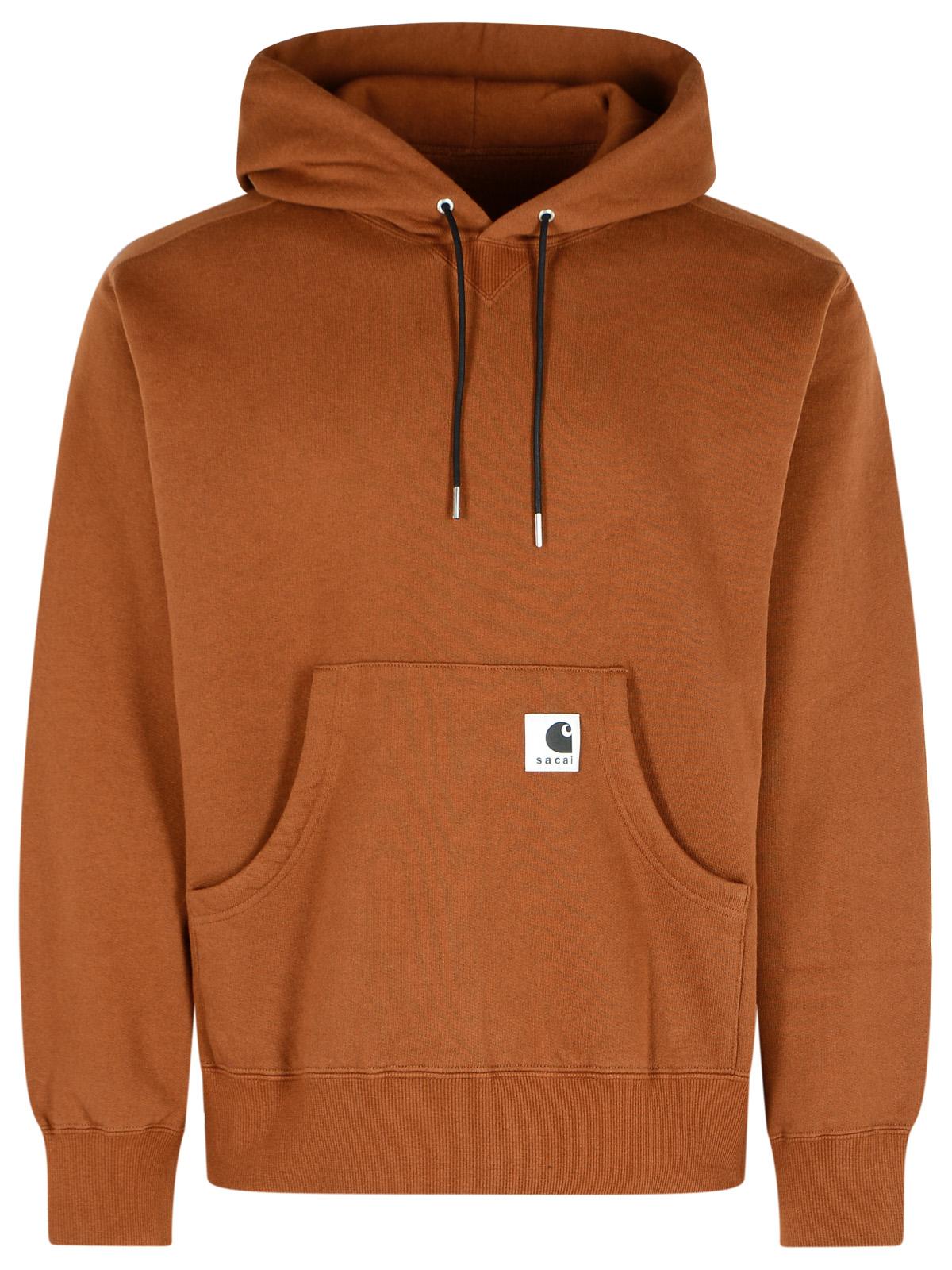 Sacai Sacai 'Charhartt Work In Progress'茶色の綿のスウェットシャツ - Image 1