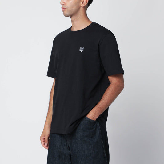 Maison ロゴパッチ付きメゾンキツネブラックコンフォートTシャツ - Image 1