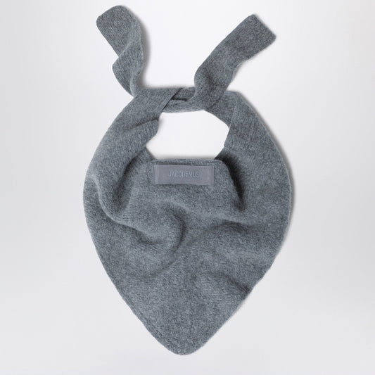 Jacquemus Jacquemus Gray Scarf With Grosgrain Logo - Image 1