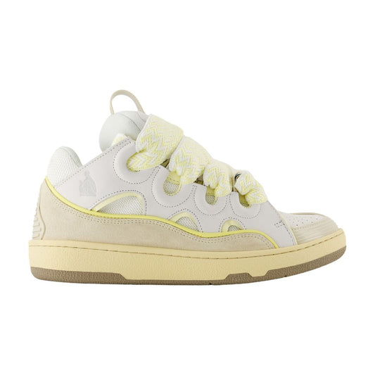 Lanvin 縁石スニーカーランビンレザーホワイト - Image 1
