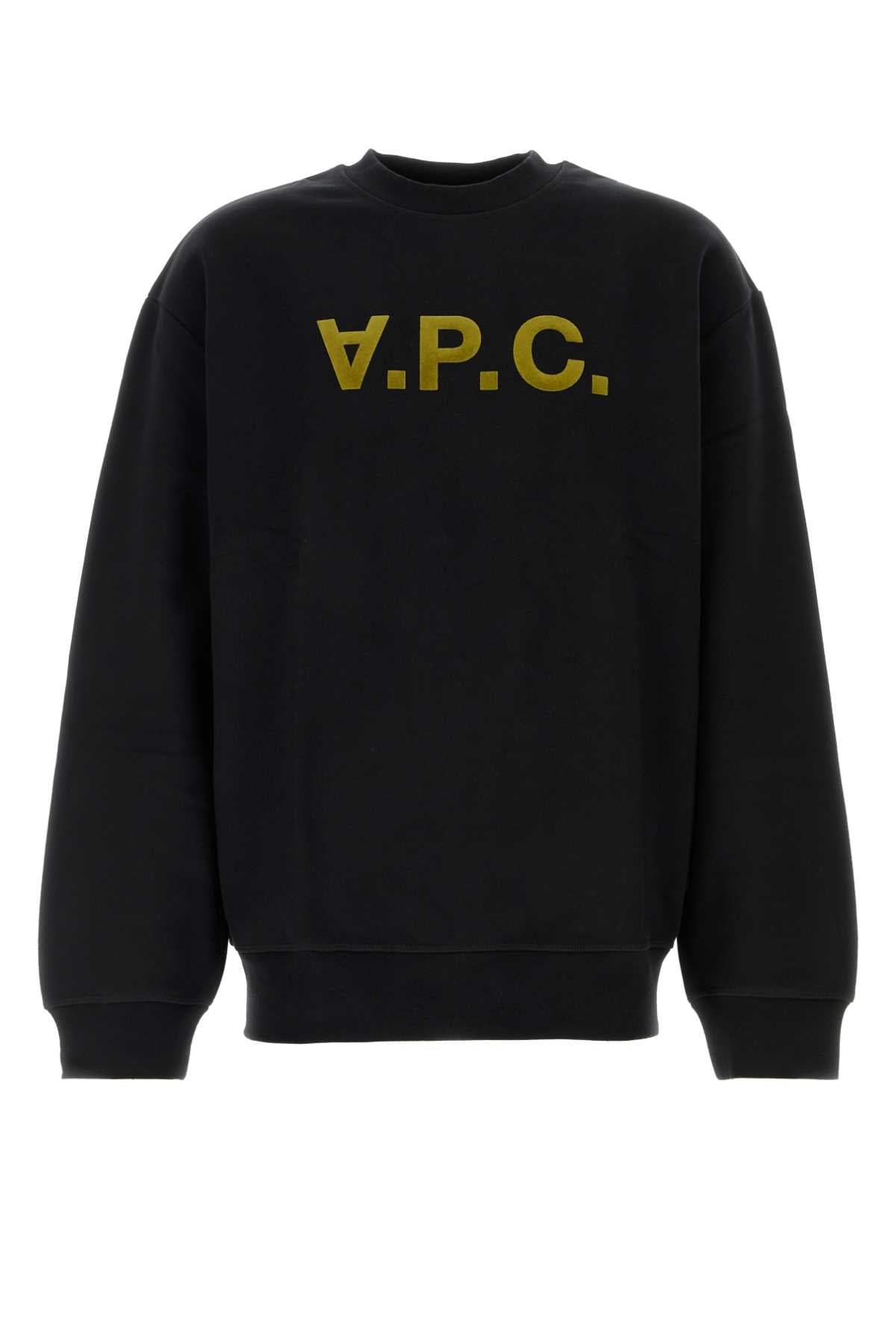 A A.P.C.ブラックストレッチコットン特大スウェットシャツ - Image 1