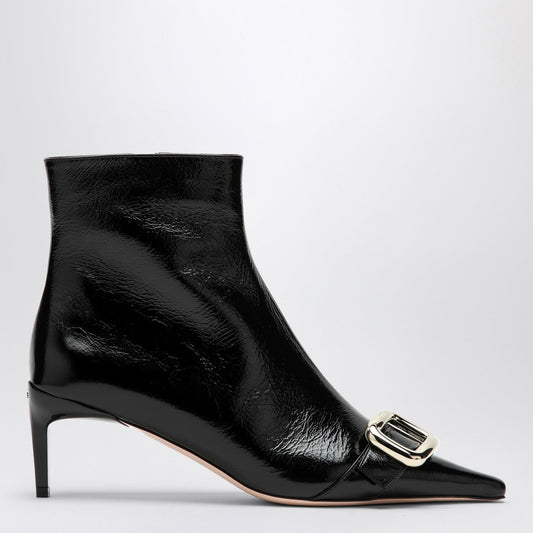 Roger Roger Vivier Black Viv Canard Leather Ankle Boots - Image 1