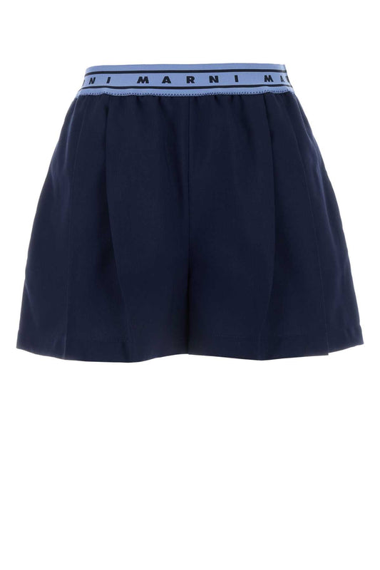Marni マルニネイビーブルーウールショーツ - Image 1