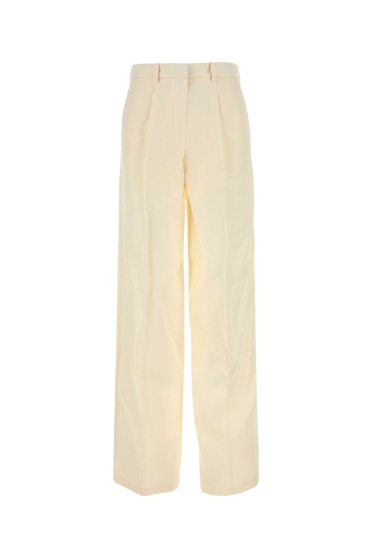 Magda マグダブトリムクリームウールブレンドワイドレッグパンツ - Image 1