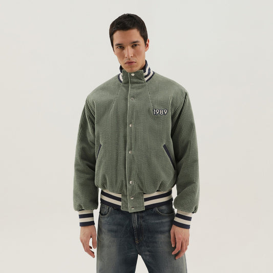 1989 1989 Studio Light Green Corduroy Varsity Jacket - Image 1