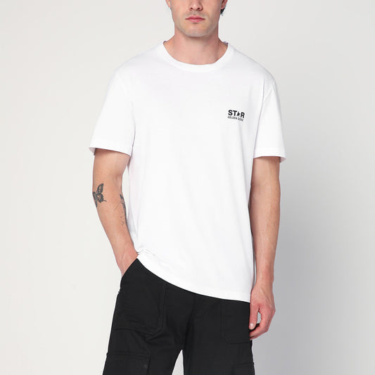 Golden ロゴ付きのゴールデングースホワイトコットンTシャツ - Image 1