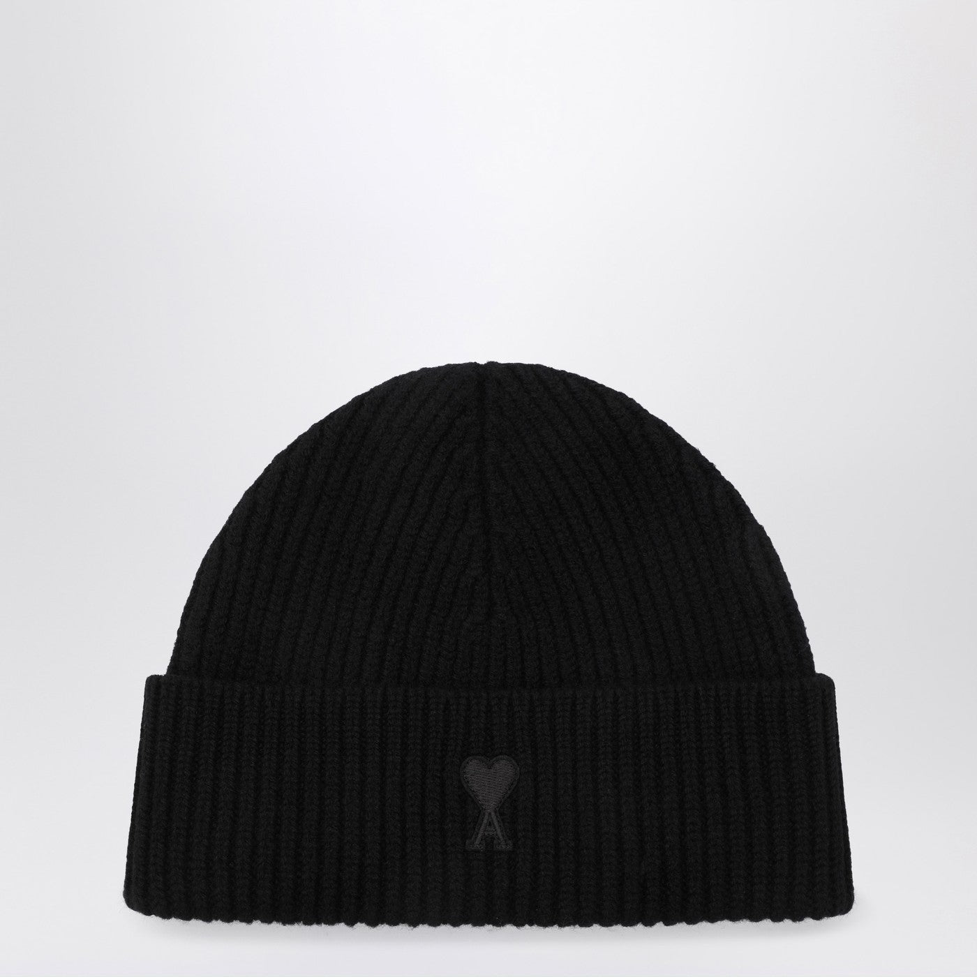 Ami Ami Paris Ami De Coeur Black Wool Hat - Image 1