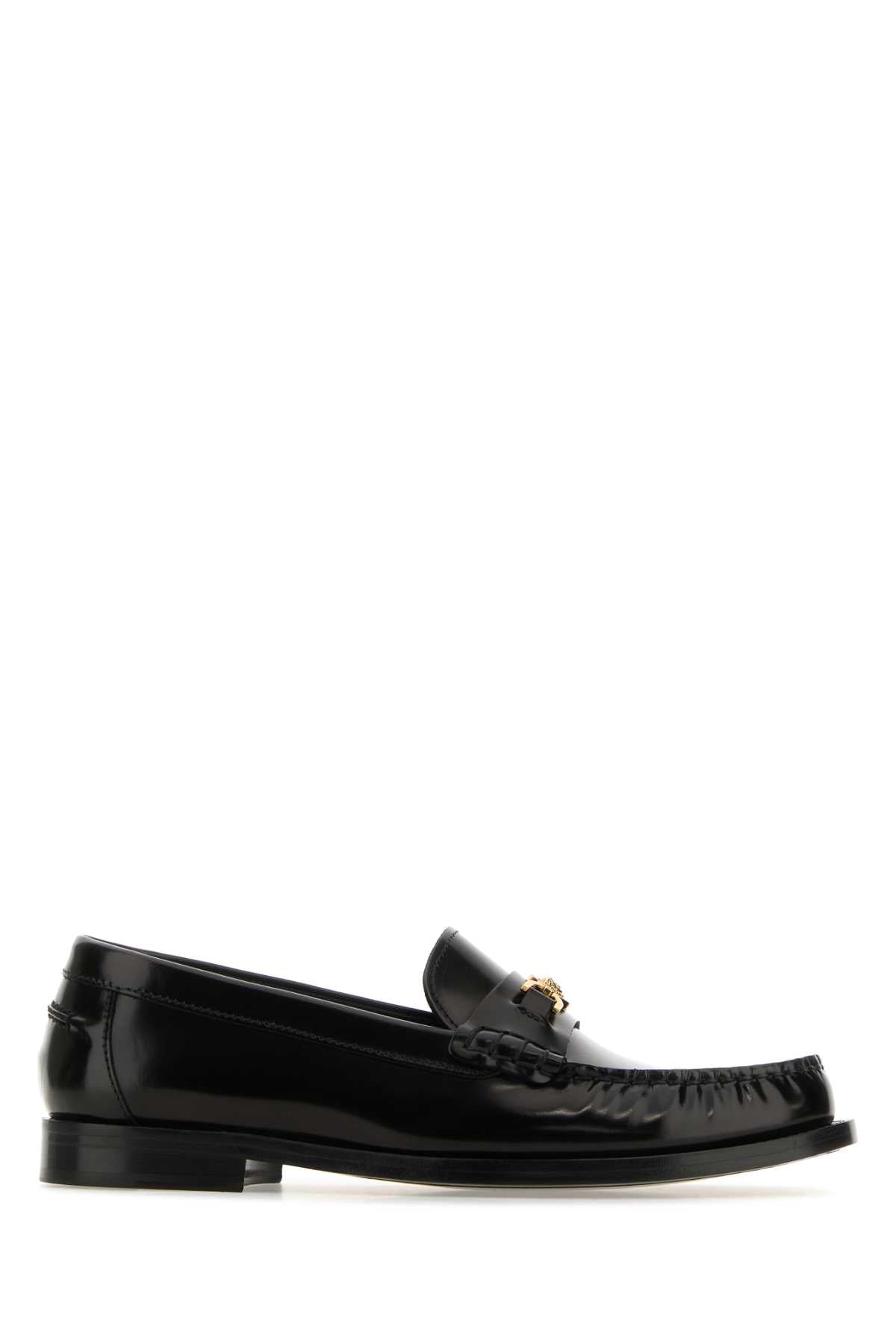 Versace ヴェルサーチブラックレザーメデューサ95ローファー - Image 1