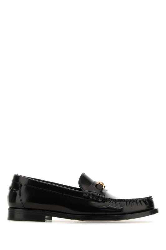 Versace ヴェルサーチブラックレザーメデューサ95ローファー - Image 1