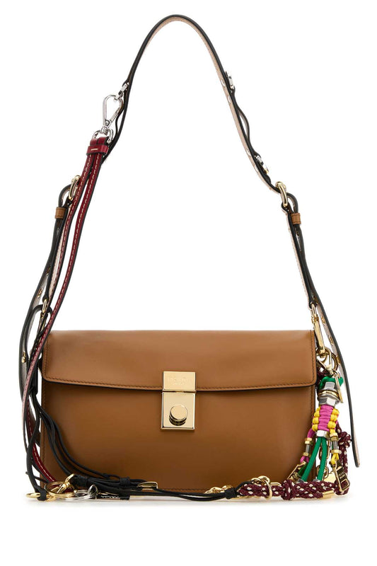 Prada プラダキャラメルレザースモールプラダソフトサウンドショルダーバッグ - Image 1