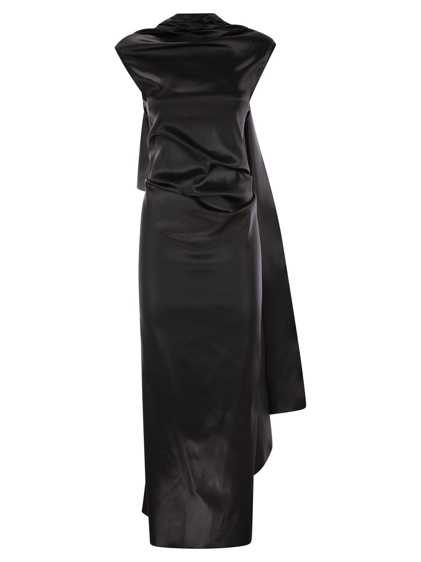 Sportmax SportMax Abadan1234ドレープ付きのドレスを取り付けます - Image 1