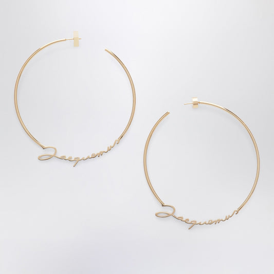 Jacquemus Jacquemus Gold Hoop Earrings With Logo - Image 1