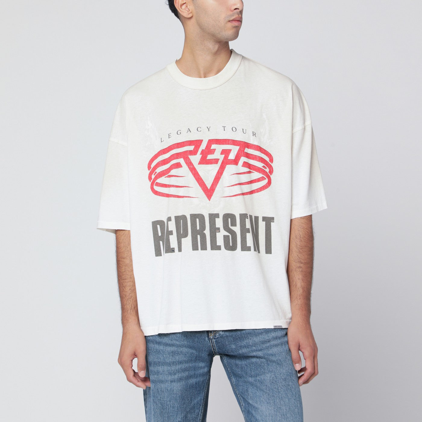 Represent Represent リバーシブル リビング レガシー ツアー T シャツ (エクリュ) - Image 1