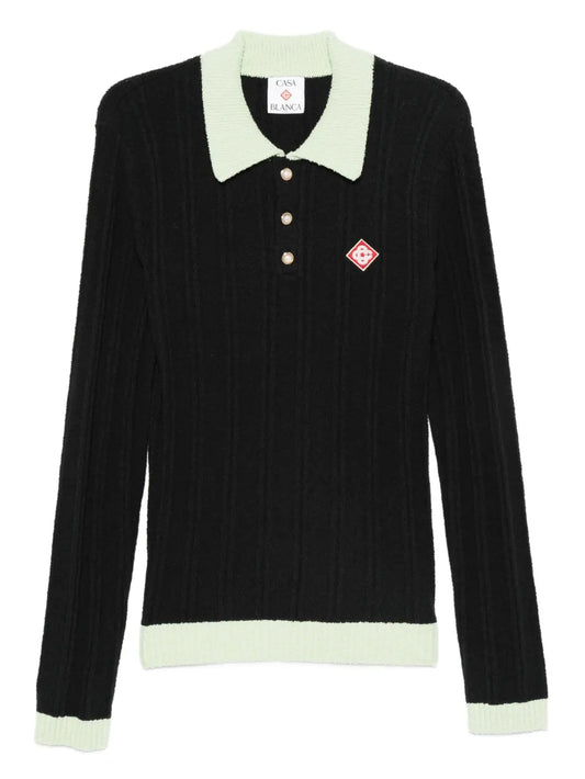 Casablanca カサブランカリブベッドニットポロ - Image 1