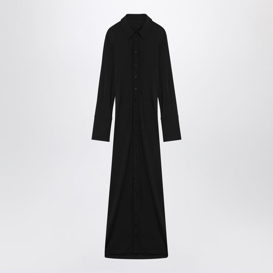 Sportmax Viscose JerseyのSportMaxブラックシャツドレス - Image 1