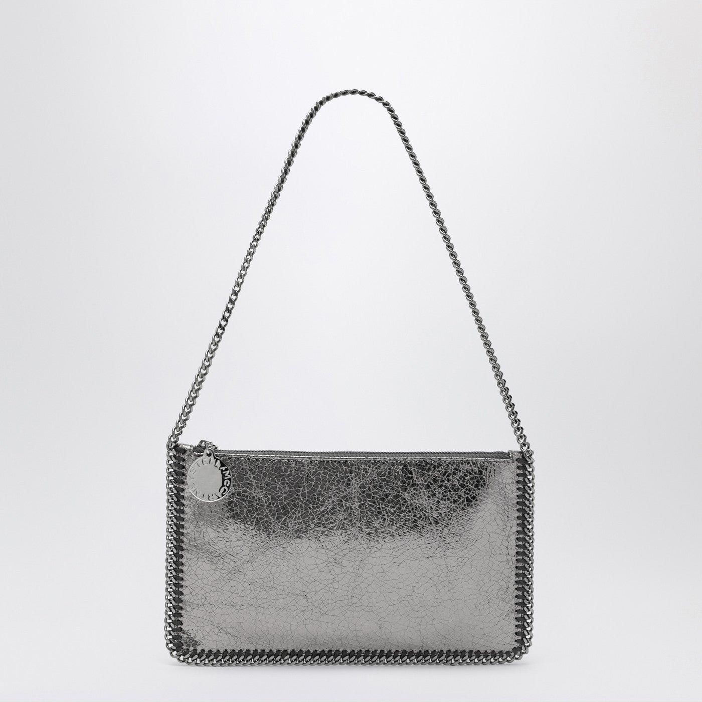 Stella Stella Mc Cartney Grey Metallic Falabella Clutch With Chain - Image 1