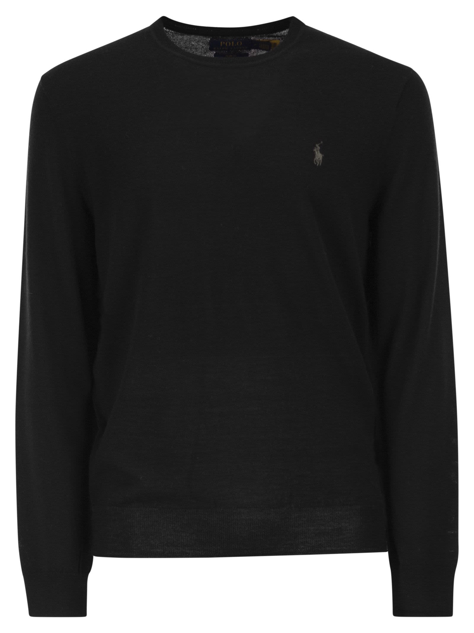 Polo ポロ ラルフローレン スリム フィット ウォッシャブル ウール クルーネック ジャンパー - Image 1