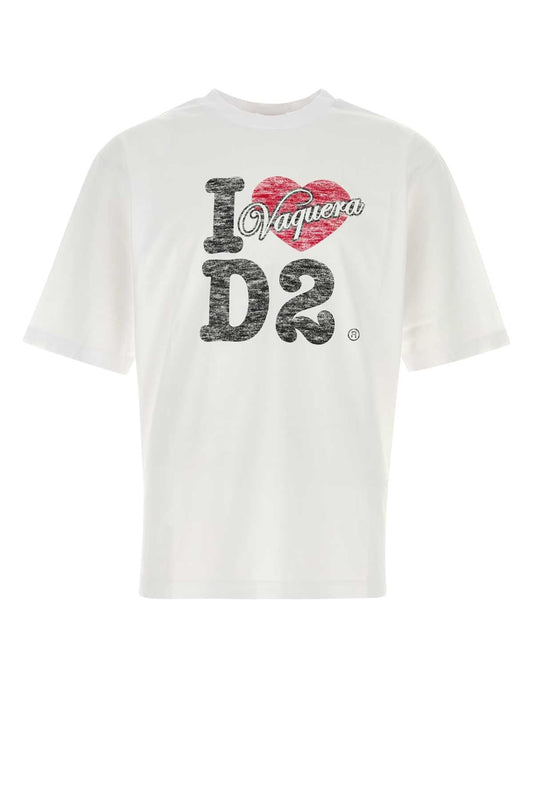 Dsquared2 ディースクエアード ホワイト コットン T シャツ - Image 1