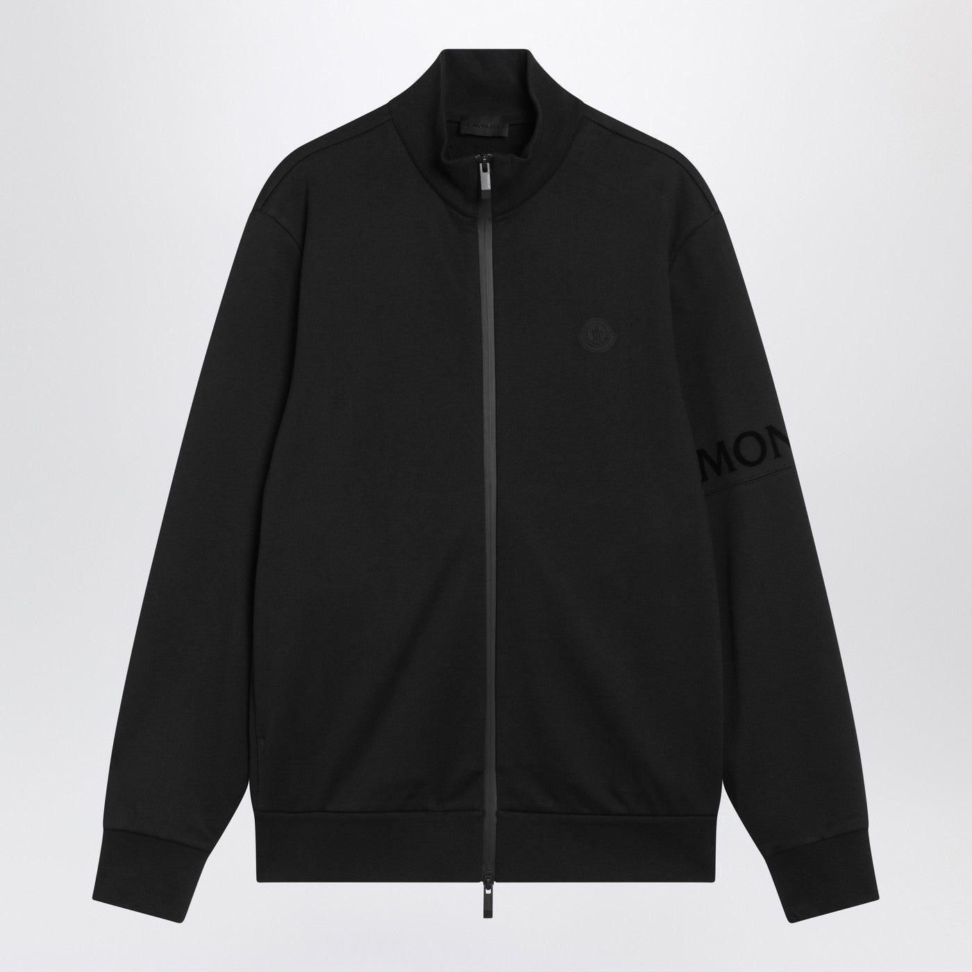 Moncler モンクラーブラックコットンジップパーカー - Image 1