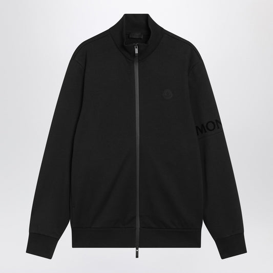 Moncler モンクラーブラックコットンジップパーカー - Image 1