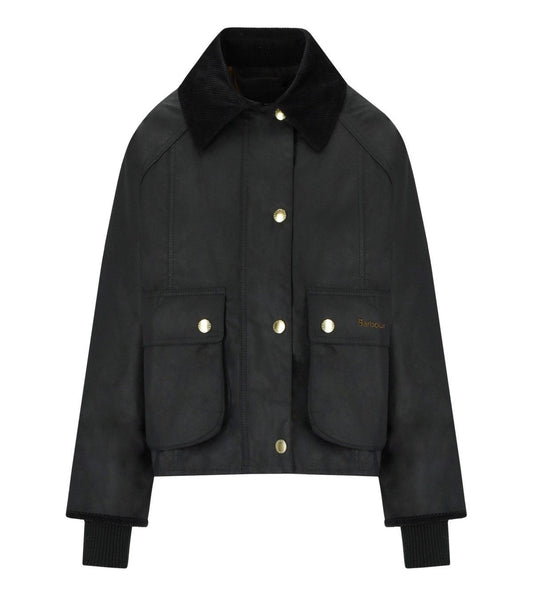 Barbour Barbour Beadnell Wax Black Cropped Jacket - Image 1
