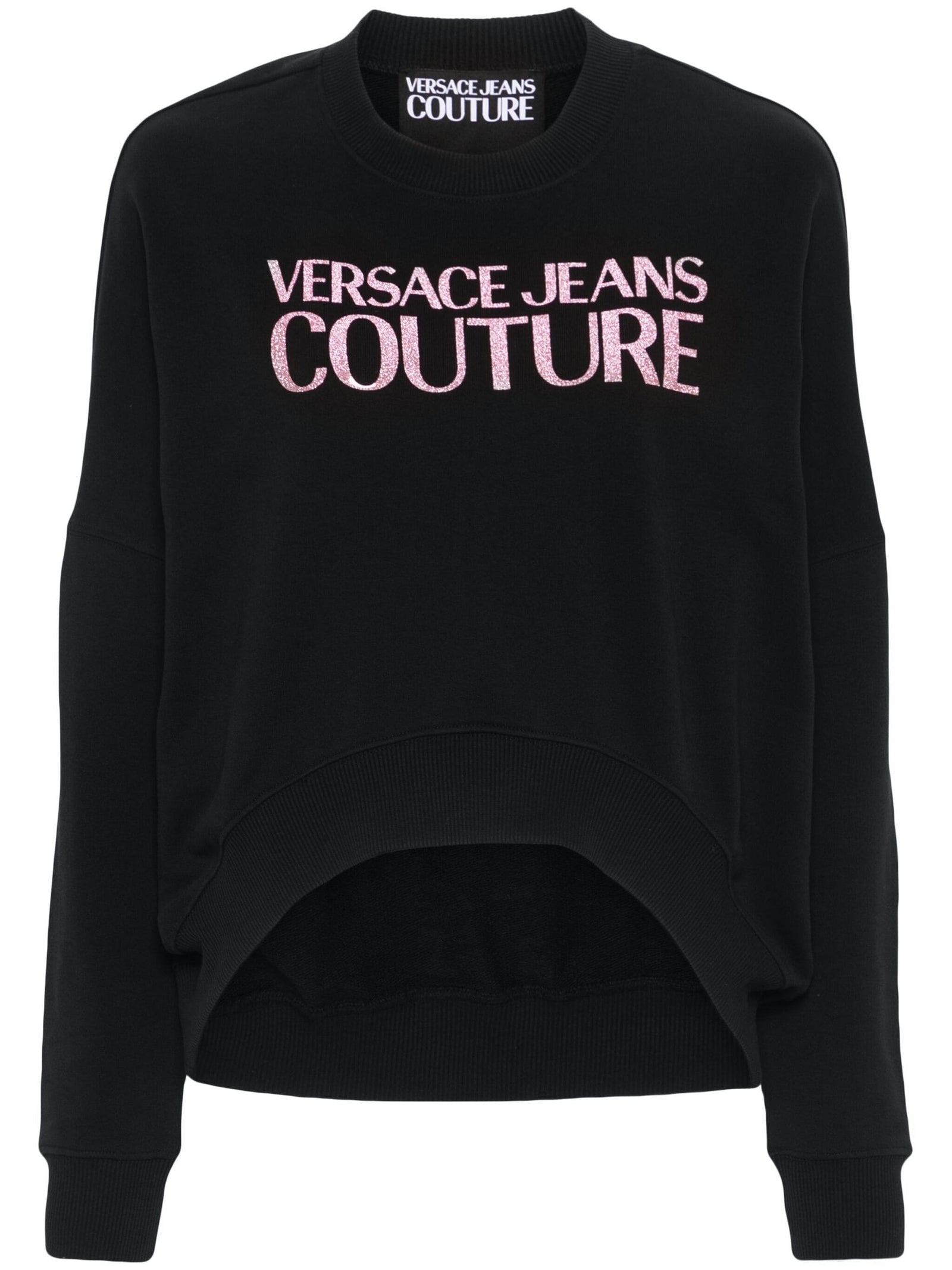 Versace ヴェルサーチジーンズクチュールロゴグミグリッタースウェットシャツ - Image 1