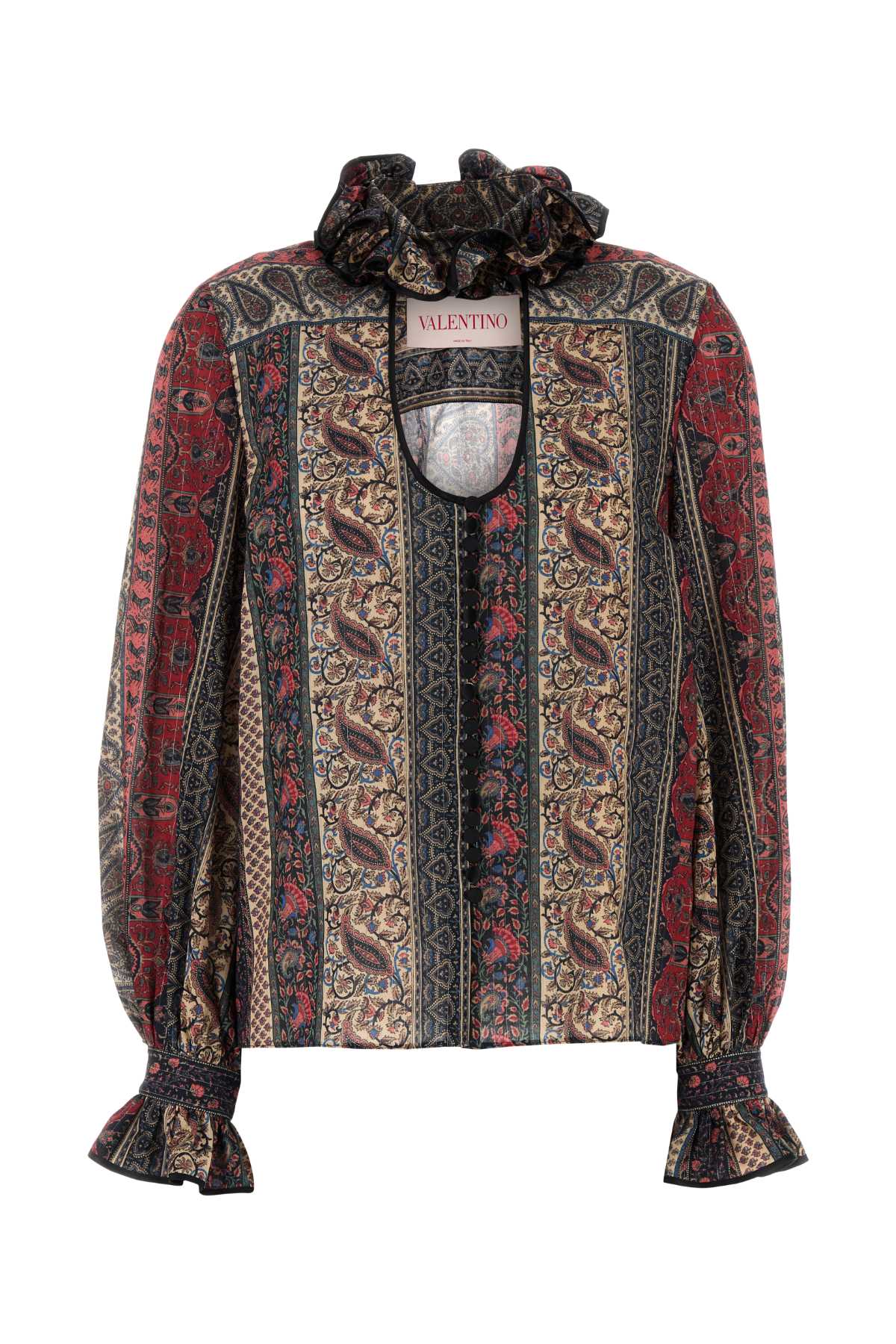 Valentino ヴァレンティーノガラヴァニプリントコットンブレンドブラウス - Image 1