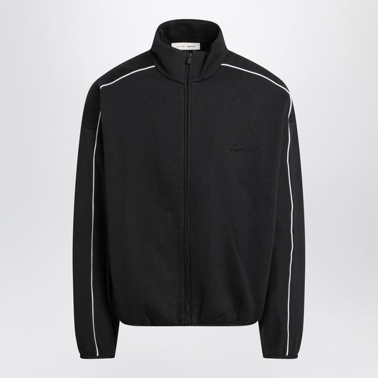 Fear Fear Of God Essentials ブラック ジップ スウェットシャツ コントラストトリム付き - Image 1