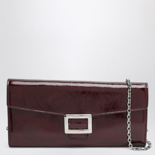 Roger Roger Vivier Belle Vivier Dark Violet Patent Leather Wallet With Chain - Image 1