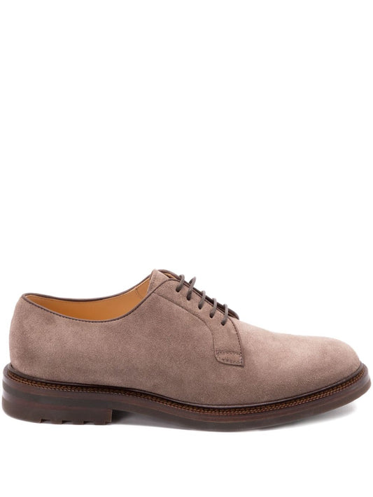 Brunello Brunello Cucinelli Suede Leather Lace Up Shoes - Image 1