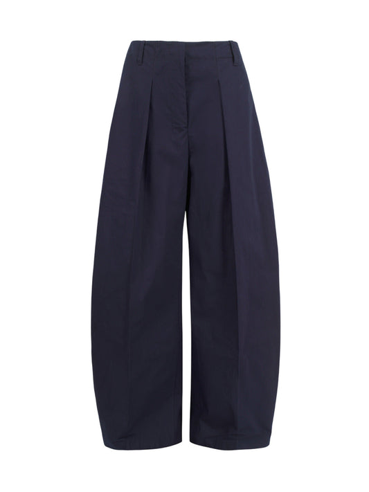 Jacquemus Jacquemus Wide Leg, Oval Cut Trousers In Navy Blue - Image 1