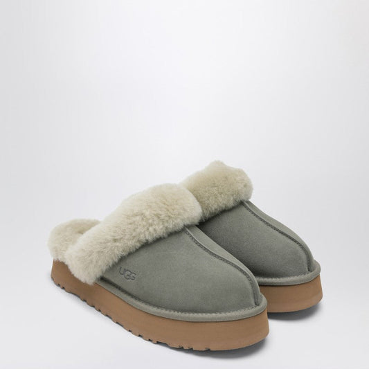 Ugg Ugg Disquette Moss Green Eather Slip Ons - Image 1