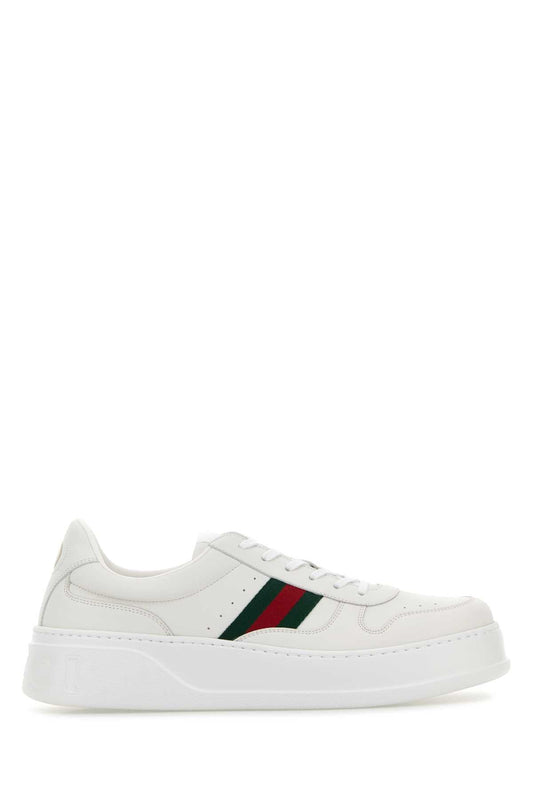 Gucci グッチ ホワイト レザー スニーカー - Image 1