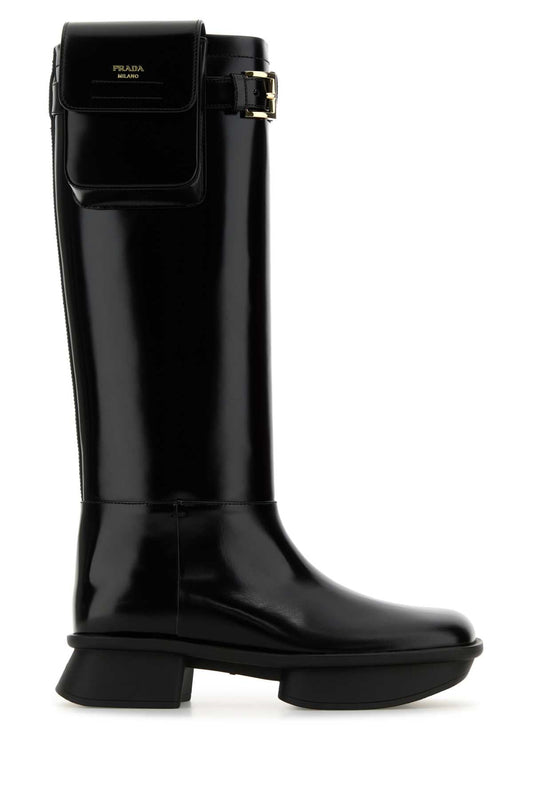 Prada プラダブラックレザーブーツ - Image 1