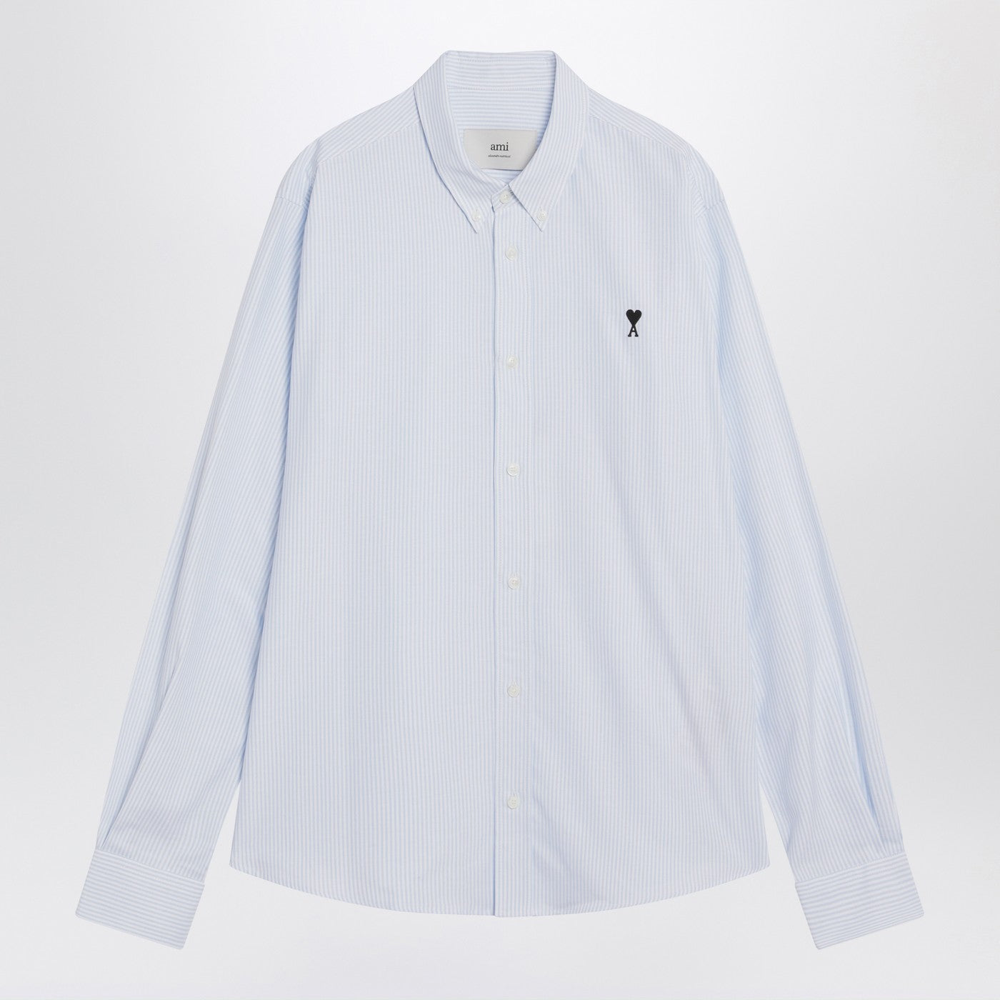 Ami Ami Paris Light Blue/White Striped Shirt Ami De Coeur - Image 1