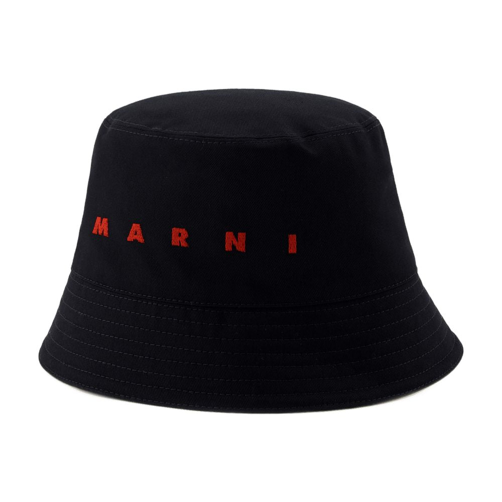 Marni バケットハットマルニコットンブラック - Image 1