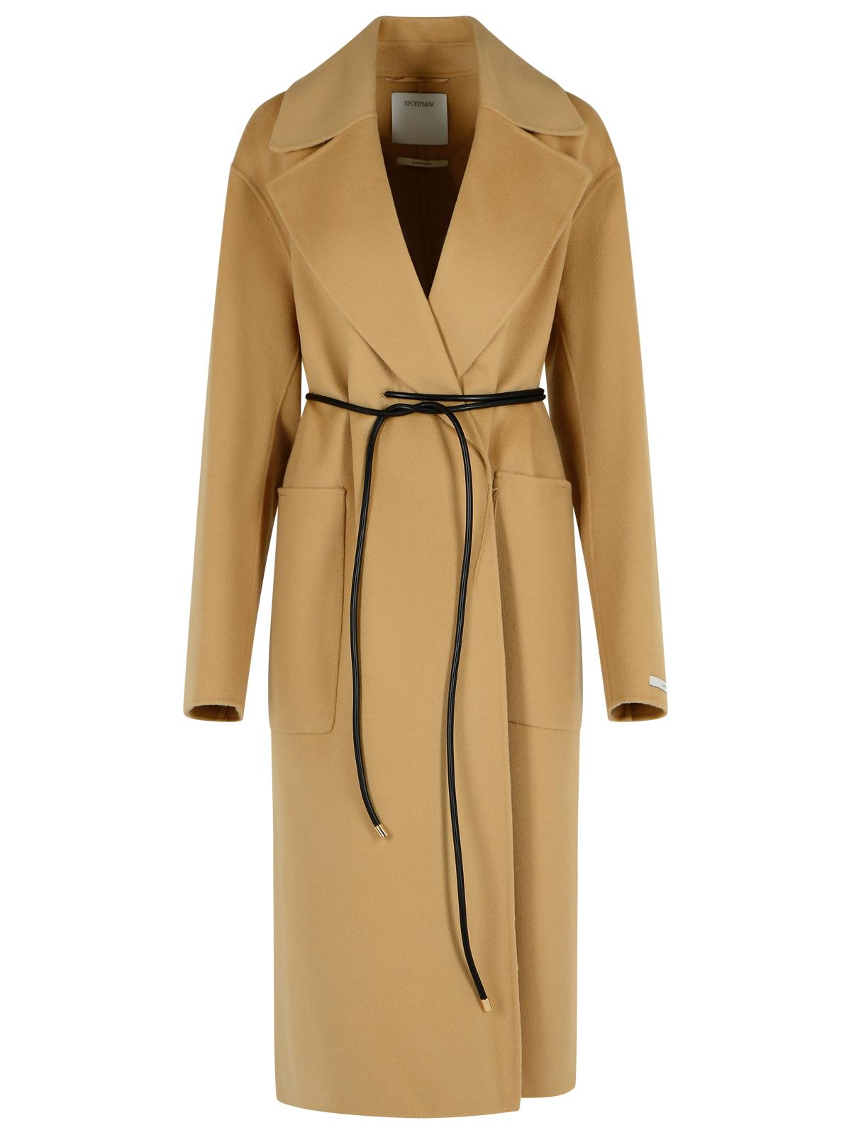 Sportmax SportMax Abate 'キャメルバージンウールローブコート - Image 1