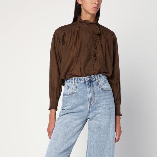 Marant イザベル・マラン・エトレ・カキ・パミアス・シャツとフリル付き - Image 1