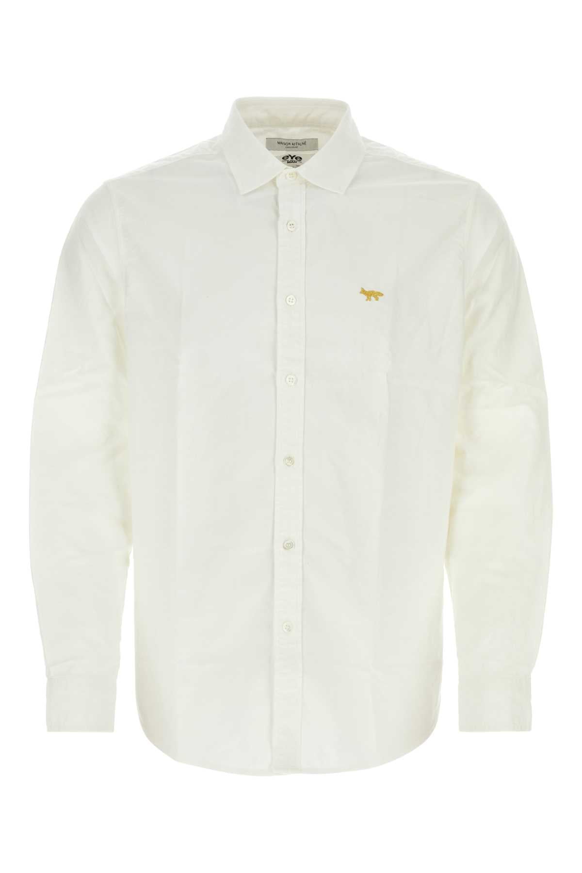 Junya Junya Watanabe White Poplin Junya Watanabe X Maison Kitsuneシャツ - Image 1